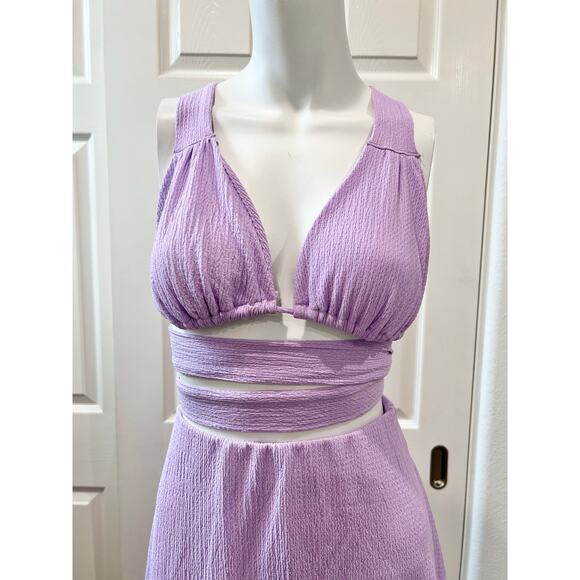 A & G by Dresscode LA Purple 2 pc Skirt and Bra top Set Spring Summer Party - Picture 2 of 7